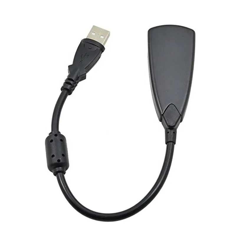 Picture of Professional 5HV2 3D Usb to Audio Headset Microphone 3.5mm Antimagnetic External USB 7.1 Audio Sound Card Adapter For Laptop & PC - Black