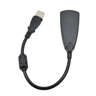 Picture of Professional 5HV2 3D Usb to Audio Headset Microphone 3.5mm Antimagnetic External USB 7.1 Audio Sound Card Adapter For Laptop & PC - Black