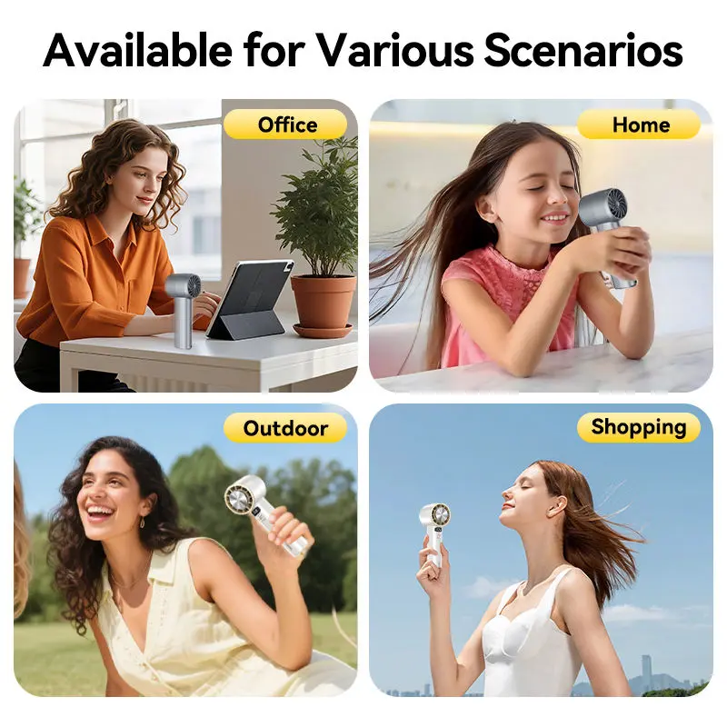 Picture of REMAX RS-SF12 Semiconductor Cooling Fan 200-Speed Digital Display Instant Ice Cooling Turbo Dual Airflow Portable Handheld Fan