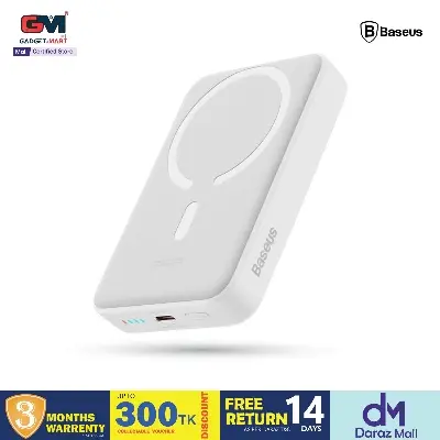 Picture of Baseus 30W Magnetic Mini Fast Charging 10000mAh Power Bank USB-C Quick Charge for iPhone 17/16/15/14/13 Series, Samsung S/Ultra Series, Mini Powerbank USB-C, Small But Powerfull - White
