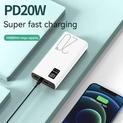 Picture of Upmax QC22.5W & PD20W Type-C Output Super Fast Charging 20000mAh Digital Display Power Bank - Black - Black