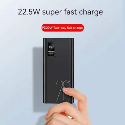 Picture of Upmax QC22.5W & PD20W Type-C Output Super Fast Charging 20000mAh Digital Display Power Bank - Black - Black