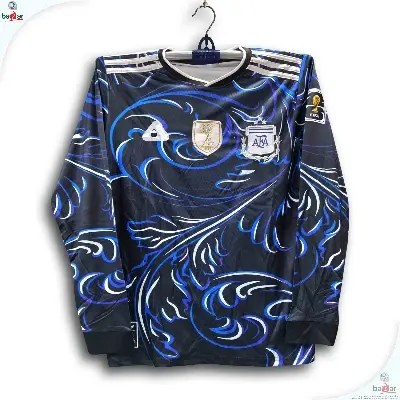 Picture of Argentina World Cup Jersey 2026 Thai Premium Football Jersey For Men -Long Sleeve World Cup t shirt - Argentina Jersey 2026 - Black