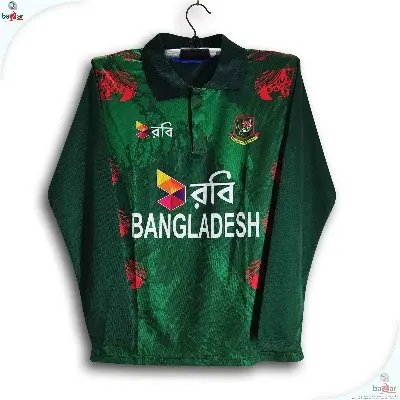 Picture of Bangladesh full sleeve Cricket Jersey For Men - Long Sleeve Collar Polo ODI Jersey - Bangladesh Cricket Jersey 2026 - Green