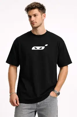 Picture of Premium Men's Semi Drop Shoulder T shirt Black Color - Adventure - Cotton Fabric Soft & Comfortable - Tshirt For Men - Black
