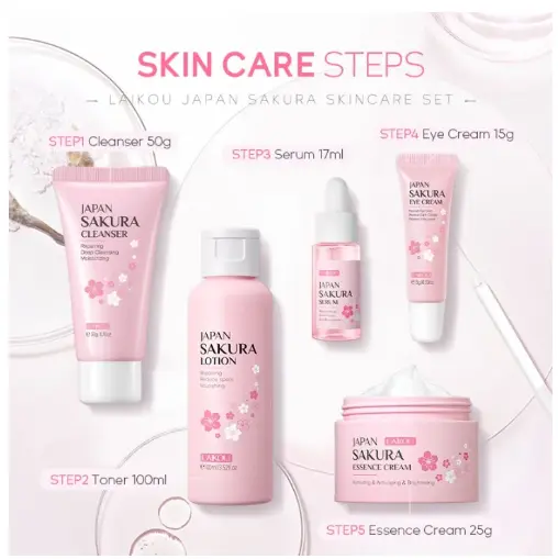 Picture of Laikou Japan Sakura Skincare face pack Set - 207 gm 