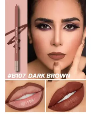 Picture of BEAUTY GLAZED Waterproof Matte Lip Liner Pencil #B107 DARK BROWN 