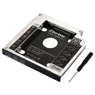 Picture of Laptop DVD to 2nd SSD/HDD Caddy Hard Drive Enclosures Size 12.7mm -Black (1TB)