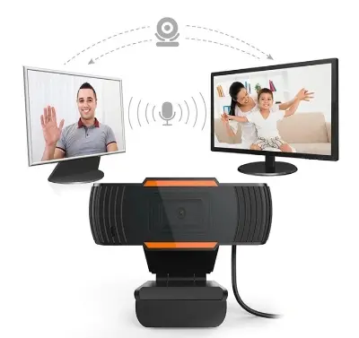 Picture of Full HD Webcam 1080P USB Camera Rotatable Video Recording Web Camera With Microphone For PC Computer (Black)