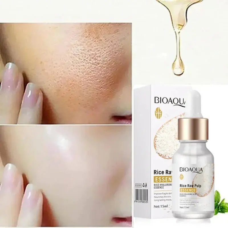 Picture of BIOAQUA Rice Raw Pulp Essence, Hyaluronic Acid Rice SerumImprove Hyperpigmentation, Boost Collagen, Vitality Shrink Pores Skin Care-15ml 