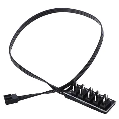 Picture of Fan Hub Distributor 4-Pin 1 to 5 PC CPU Heatsink Box Fan Distributor Hub Adapter Cable for Computer Cooler (Black)