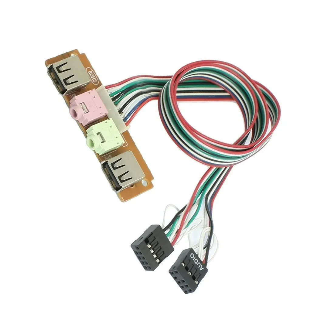 Picture of PC Computer Case Front Panel USB Audio Port Mic Earphone Cable Line (Black)