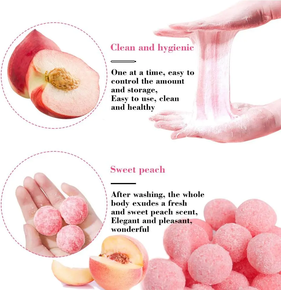 Picture of Peach Candy ball body Cleansing Scrub (Pink)