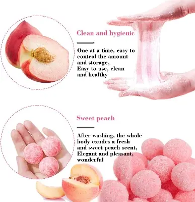 Picture of Peach Candy ball body Cleansing Scrub (Pink)