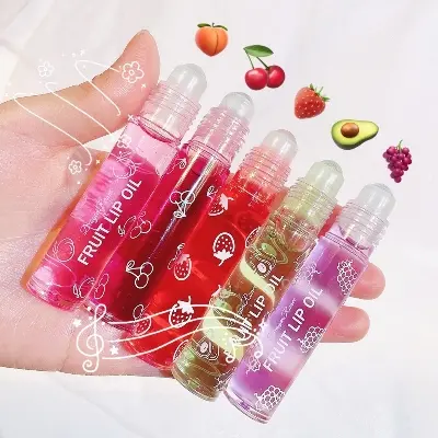 Picture of Dragon Ranee 4 Pcs Fruit Lip Oil Set Lip Gloss Crystal Jelly Liquid Lipstick Set 