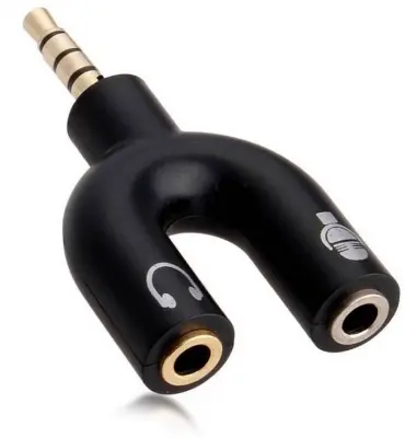 Picture of 2 Dual Female Audio Headphone Splitter Adapter (Black)