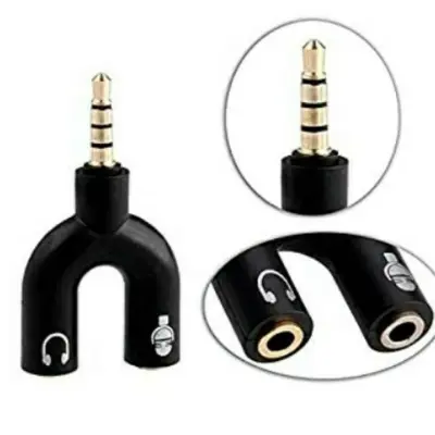 Picture of 2 Dual Female Audio Headphone Splitter Adapter (Black)