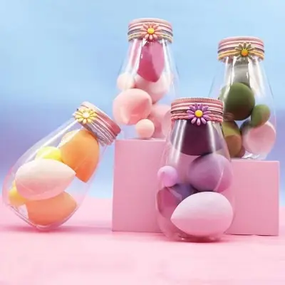Picture of Sponges Makeup 6pcs Beauty Blender Makeup Puff Set With Bottle (Multicolor)