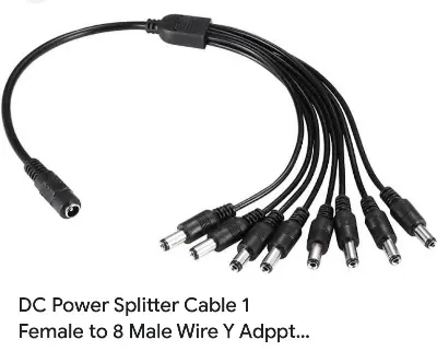 Picture of DC Power Splitter Cable 1 Female to 8 Male Output Y Adapter 