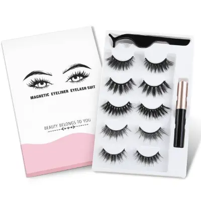 Picture of Magnetic Eyeliner Eyelash Suit 5 pairs of false eyelash (Black)