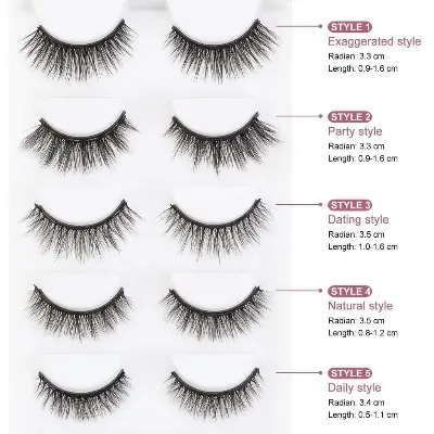 Picture of Magnetic Eyeliner Eyelash Suit 5 pairs of false eyelash (Black)