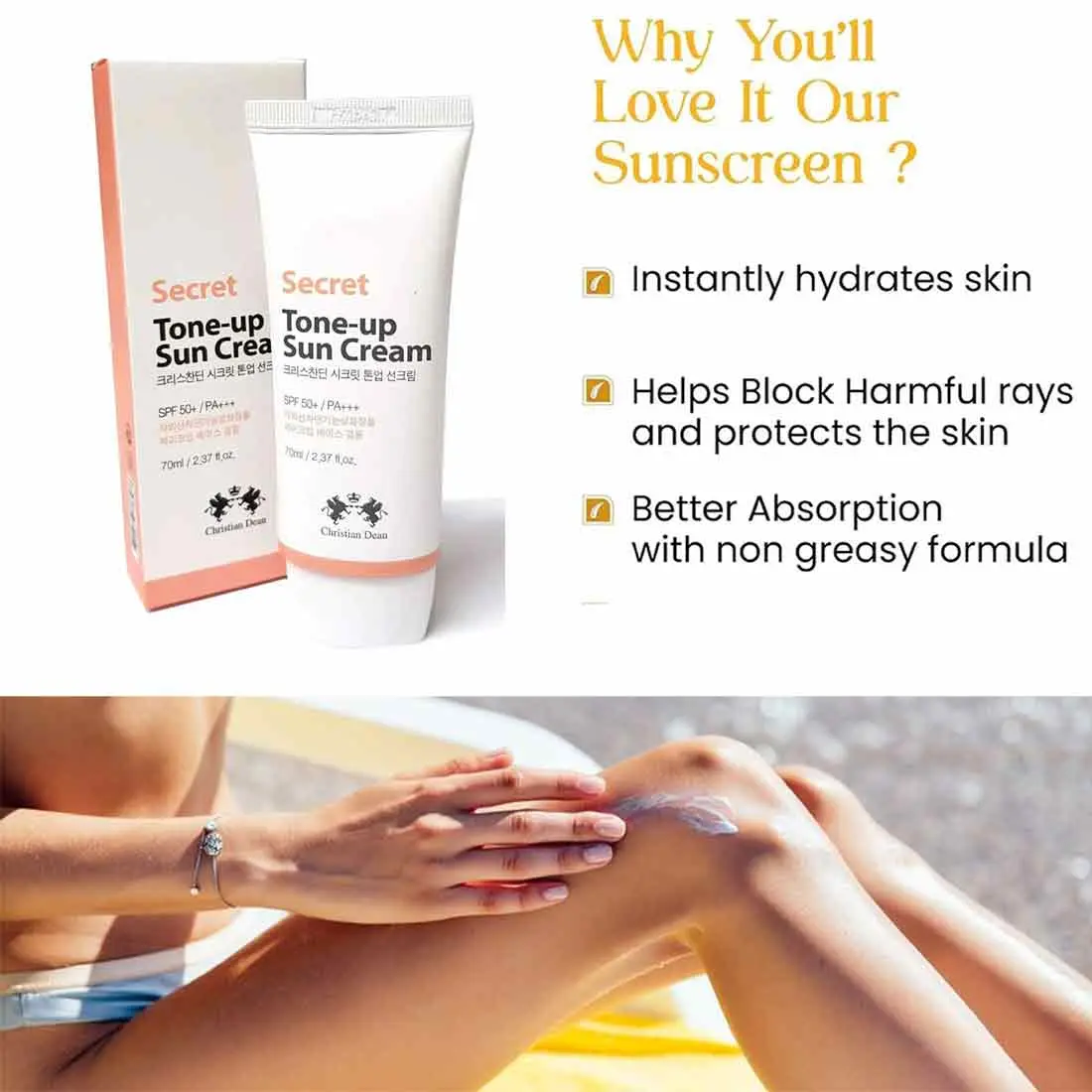 Picture of Christian Secret Tone Up Sun Cream-70ml (Pink)