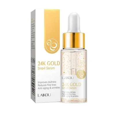 Picture of LAIKOU 24K Gold Snail Face Serum Anti-Aging Hyaluronic Acid Whitening Essence Nicotinamide Moisturizing Brighten Tighten Skin-17ml 
