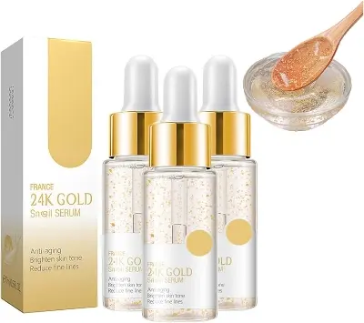 Picture of LAIKOU 24K Gold Snail Face Serum Anti-Aging Hyaluronic Acid Whitening Essence Nicotinamide Moisturizing Brighten Tighten Skin-17ml 