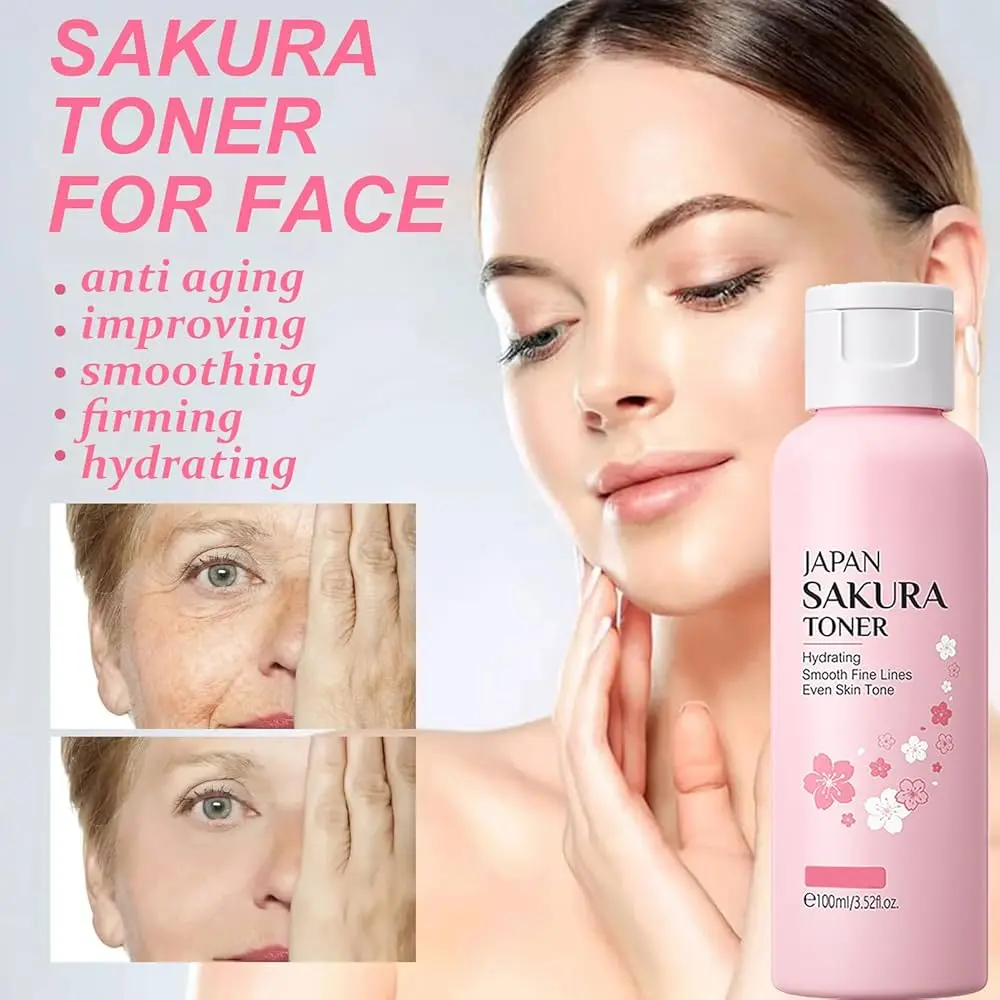 Picture of LAIKOU Sakura Face Toner Nourishing Shrink Pores Reduce Spots Acne 100ml 