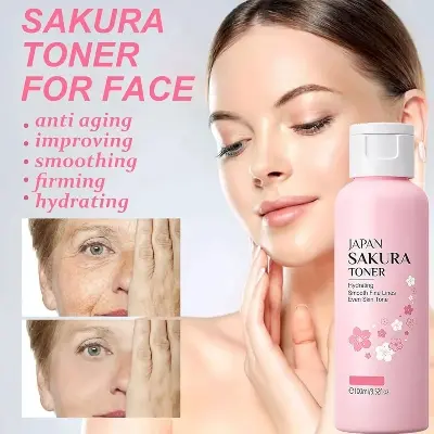 Picture of LAIKOU Sakura Face Toner Nourishing Shrink Pores Reduce Spots Acne 100ml 