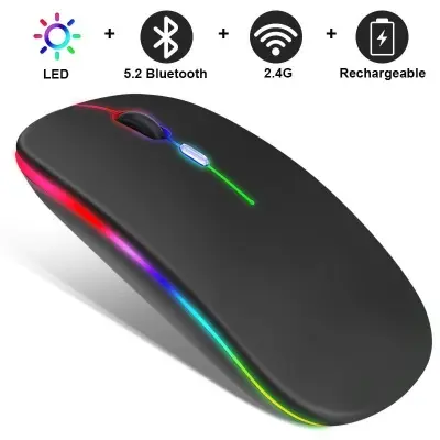 Picture of Rechargeable Wireless Optical Mouse, Wireless Computer Gamer 2.4GHz Mouse - Wireless Mou... (Black)