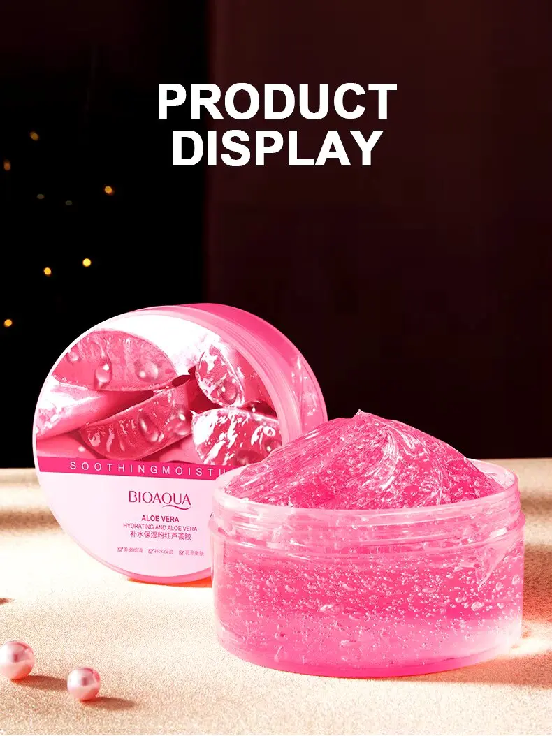Picture of BIOAQUA Hydrating & Moisturizing Pink Aloe Vera Soothing Gel- 300 gm 