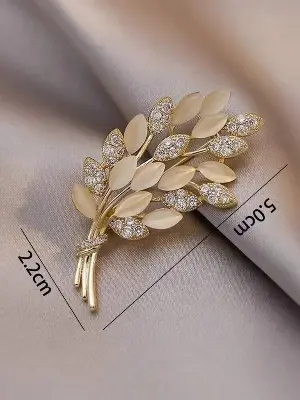 Picture of Rhinestone Decor Ear Of Wheat Design Brooch- Innovative Preferable - Low Hassle and Maintenance (Gold)