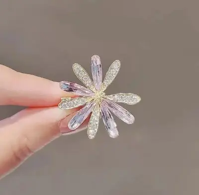 Picture of Flower Brooch for Women Crystal Rhinestone lightweight Brooch Hijab safety pin for girls and women (Multicolor)
