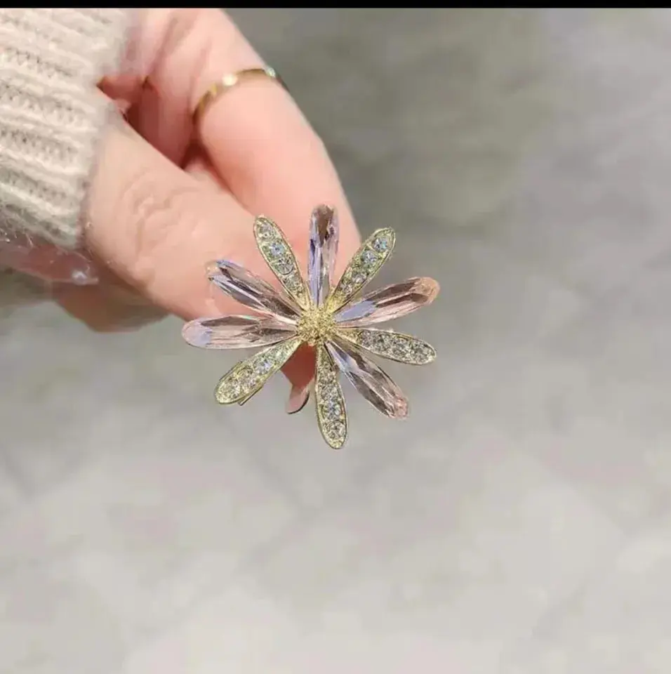 Picture of Flower Brooch for Women Crystal Rhinestone lightweight Brooch Hijab safety pin for girls and women (Multicolor)