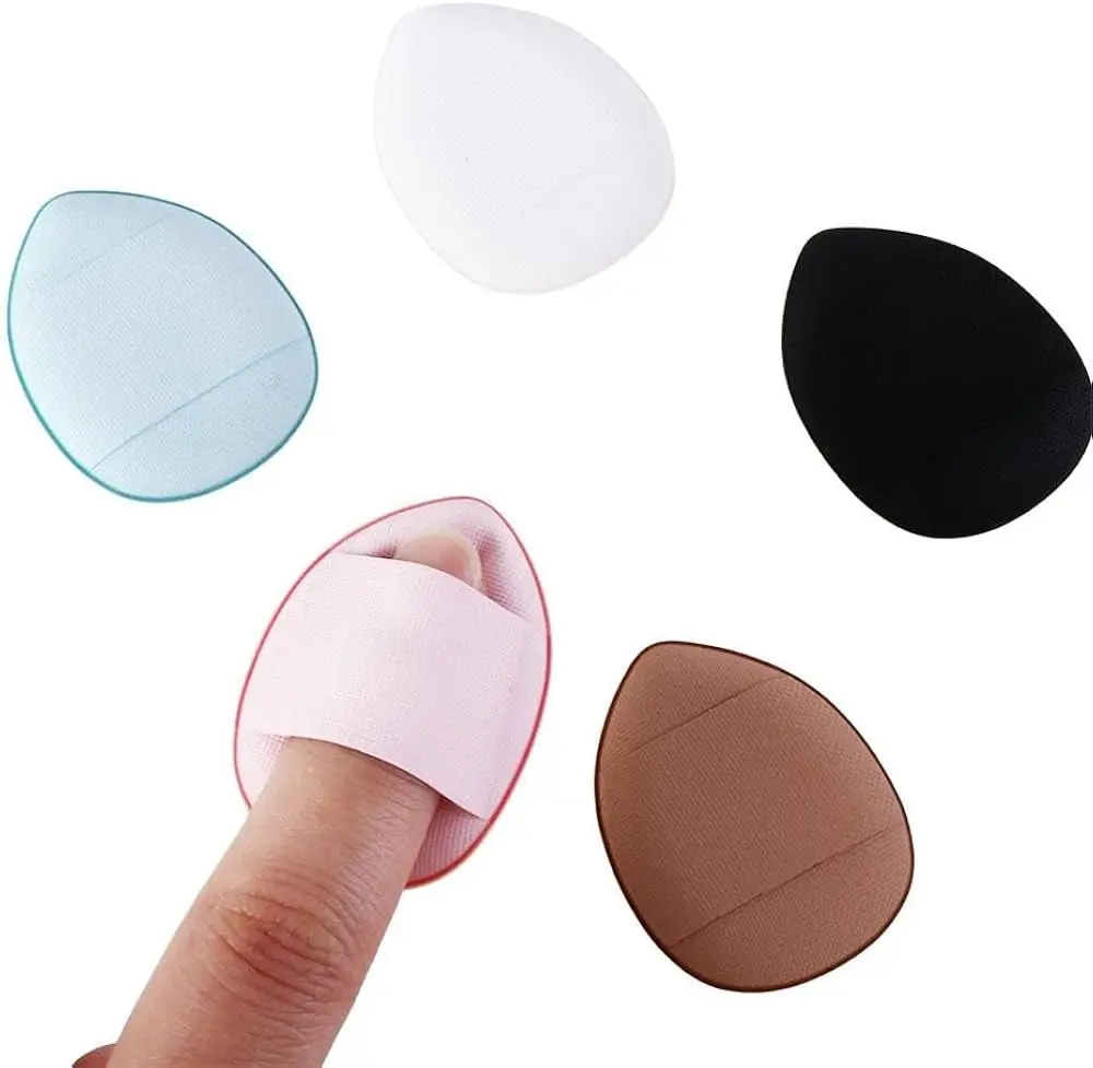 Picture of 4pcs/box Mini Powder Puff Set Finger Triangle Sizes Perfect for Face and Body - Loose Powder Blending Sponge (Multicolor)