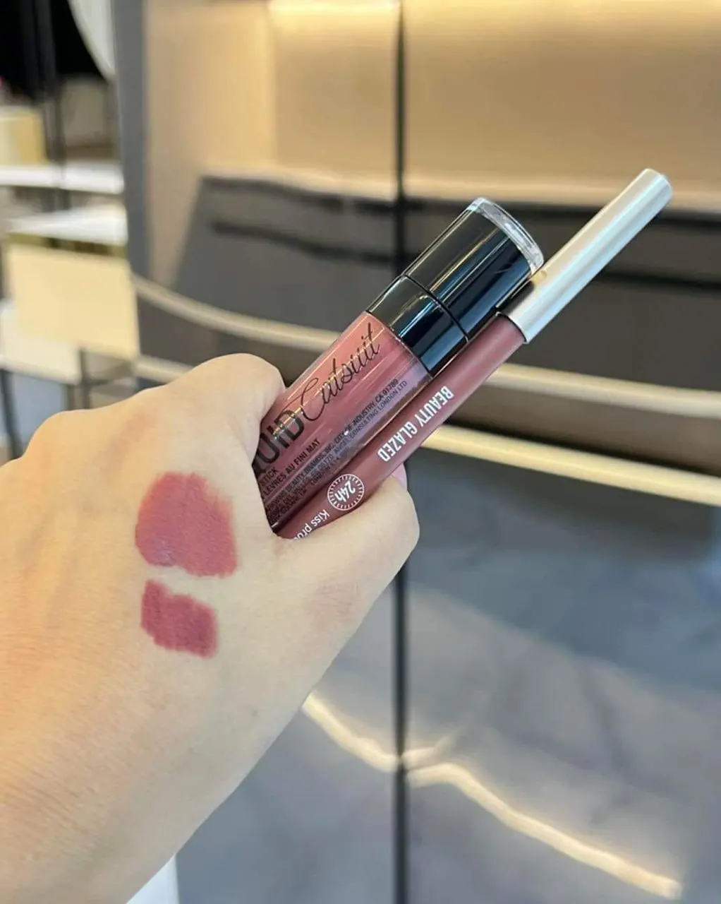 Picture of Beauty Glazed Waterproof Matte Lip Liner+ Wet N Wild Liquid Lipstick - Give Me Mocha (Combo) (26,Matte+Brown)