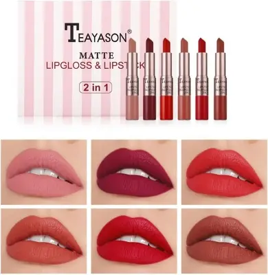 Picture of Teayason Matte Lipgloss and lipstick 2 in 1 set A 6 in 1 box 