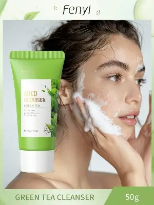 Picture of Fenyi Green Tea Cleanser Oil Control Face Wash 50g (White,Fresh)
