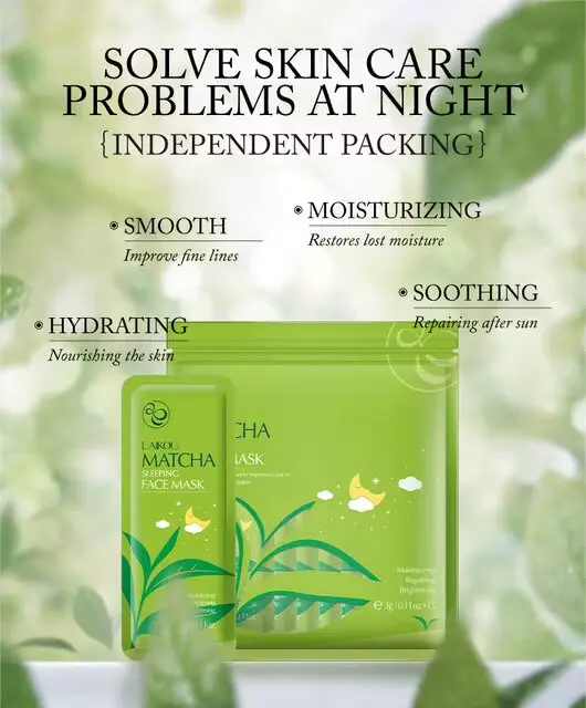 Picture of LAIKOU Matcha Sleeping Mask 5 pics (Farhana's unique Collection) 