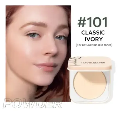 Picture of Beauty Glazed Face Powder 24h Oil Control Matte Flawless Full Coverage Velvet Compact (classic Ivory)