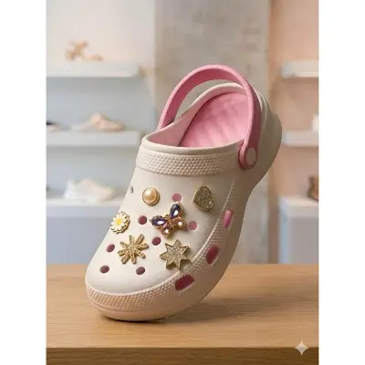 Picture of Aura Pearl Edge Clogs | Trendy Pink Women Sandals