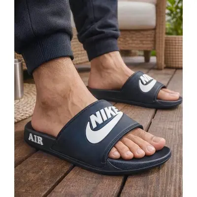 Picture of Nike Men’s Soft & Comfortable Slide Slipper | Daily Casual & Bathroom Use | Black Rubber Slipper