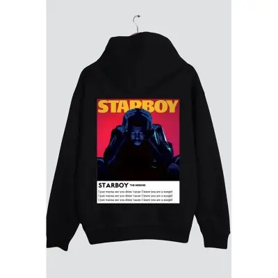 Picture of The Weeknd Starboy Star Boy Hoodie for Men & Boys | Oversized Winter Collection Hoddie | Premium Quality Custom Print Black Sweatshirt Jacket