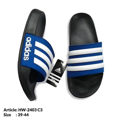 Picture of New Trendy Adidas Adilette Aqua Slides for Men | Stylish Blue and White Triple-Striped Slipper Sandals | Comfortable One-Slip Flat Shoes