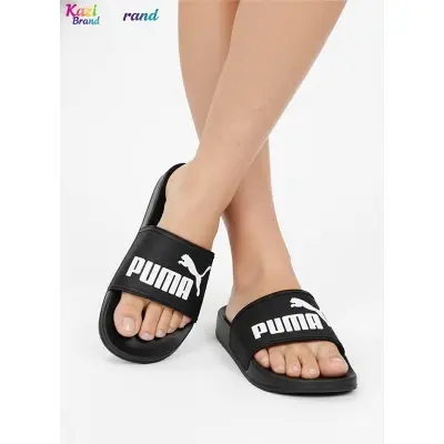 Picture of PUMA Logo Black Slides Slipper for Men & Women | Trendy Comfortable Flat Sandal | Stylish Unisex Slide Footwear – Premium Design