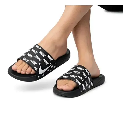 Picture of New Stylish Black and White Slide Sandals - Ultra Comfortable EVA Slippers for Men - Trendy Designer Print Slide Shoes (Black and White Shoes)