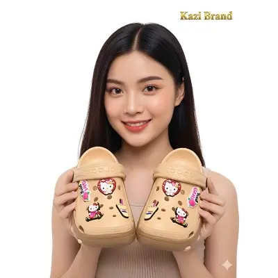 Picture of 🔥 New Model Trendy Crocs Style Women’s Clogs | Soft Lightweight EVA Sandals with Cute Jibbitz Charm | Non-Slip Casual Shoes for Girls/Women