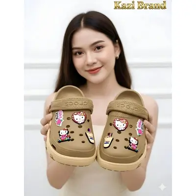 Picture of Trending New EVA FunCharm Duo Color Unisex Clogs – Stylish Non-Slip Sandals with Cute Charms  aro uniqe