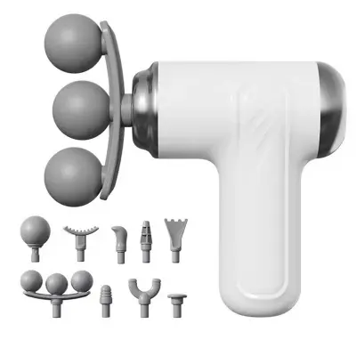 Picture of 6 Speed Mini Massage Gun Three-head Big Area Deep Tissue Percussion Relieve Fatigue Wireless Electric Massage Gun